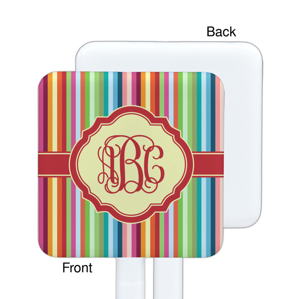 Retro Vertical Stripes White Plastic Stir Stick - Single Sided - Square - Approval