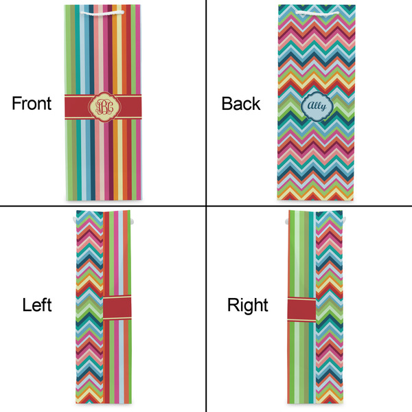 Retro Vertical Stripes Wine Gift Bag - Matte - Approval