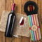 Retro Vertical Stripes Wine Tote Bag - FLATLAY