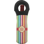Retro Vertical Stripes Wine Tote Bag (Personalized)