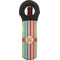Retro Vertical Stripes Wine Tote Bag (Personalized)