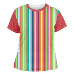 Retro Vertical Stripes Women's Crew T-Shirt - 2X Large
