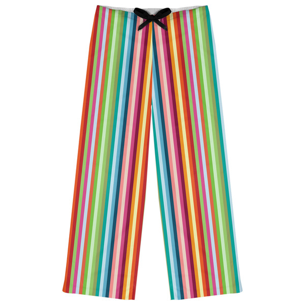 Custom Retro Vertical Stripes Womens Pajama Pants - S