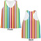 Retro Vertical Stripes Womens Racerback Tank Tops - Medium - Front and Back