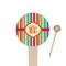 Retro Vertical Stripes 4" Round Wooden Food Picks - Single Sided (Personalized)