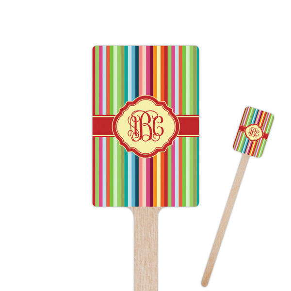 Custom Retro Vertical Stripes Rectangle Wooden Stir Sticks (Personalized)