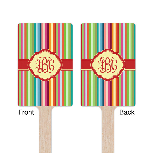 Retro Vertical Stripes Wooden 6.25" Stir Stick - Rectangular - Double Sided - Front & Back