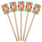 Retro Vertical Stripes Wooden 6.25" Stir Stick - Rectangular - Fan View