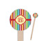 Retro Vertical Stripes Round Wooden Food Picks (Personalized)