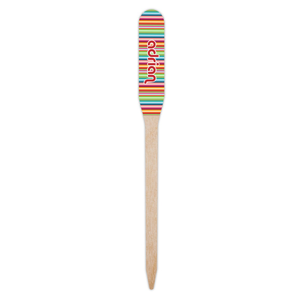 Retro Vertical Stripes Wooden Food Pick - Paddle - Single Pick