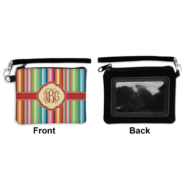 Retro Vertical Stripes Wristlet ID Cases - Front & Back