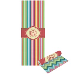 Retro Vertical Stripes Yoga Mat - Printable Front and Back (Personalized)