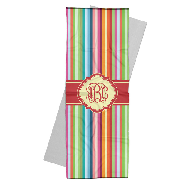 Custom Retro Vertical Stripes Yoga Mat Towel (Personalized)
