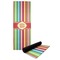 Retro Vertical Stripes Yoga Mat with Black Rubber Back Full Print View