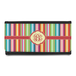 Retro Vertical Stripes Leatherette Ladies Wallet (Personalized)