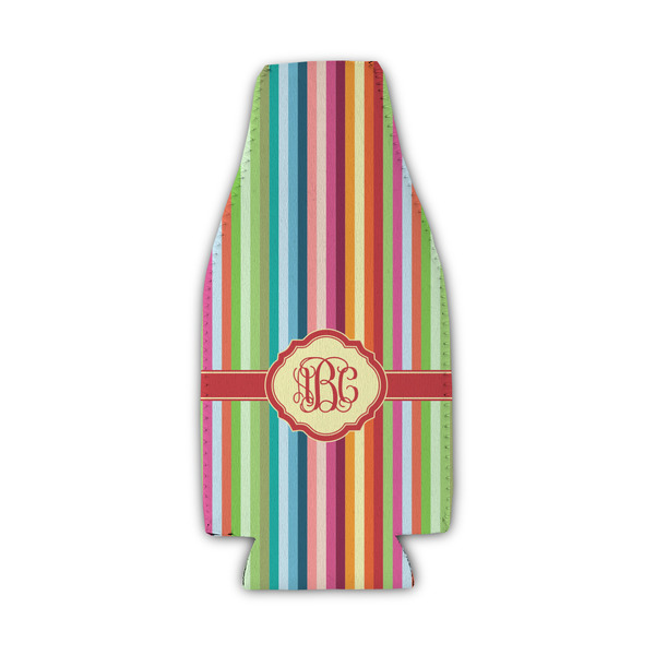 Retro Vertical Stripes Zipper Bottle Cooler - Set of 4 - FRONT