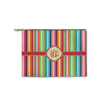 Retro Vertical Stripes Zipper Pouch - Small - 8.5"x6" (Personalized)