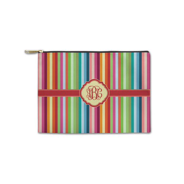 Custom Retro Vertical Stripes Zipper Pouch - Small - 8.5"x6" (Personalized)