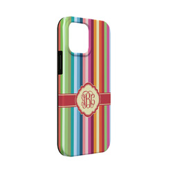Retro Vertical Stripes iPhone Case - Rubber Lined - iPhone 13 Mini (Personalized)