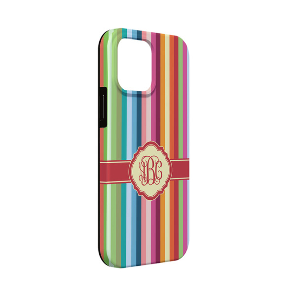 Custom Retro Vertical Stripes iPhone Case - Rubber Lined - iPhone 13 Mini (Personalized)