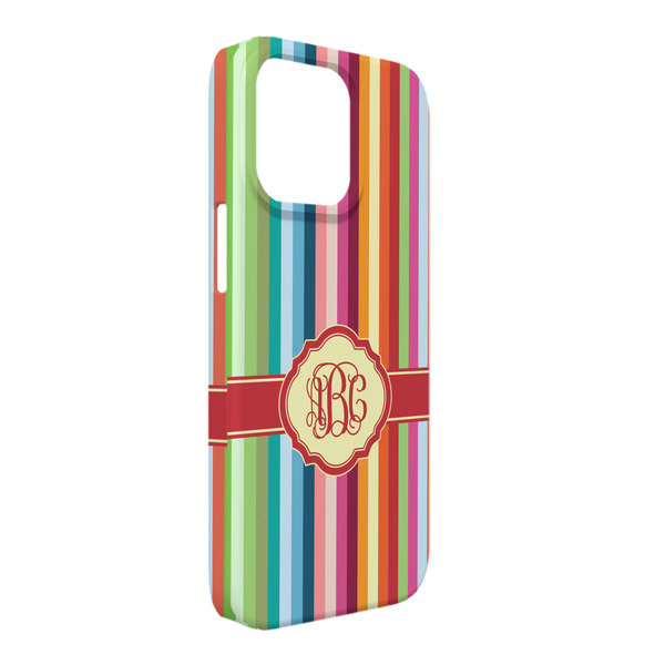 Custom Retro Vertical Stripes iPhone Case - Plastic - iPhone 13 Pro Max (Personalized)