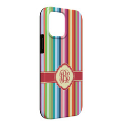 Retro Vertical Stripes iPhone Case - Rubber Lined - iPhone 13 Pro Max (Personalized)