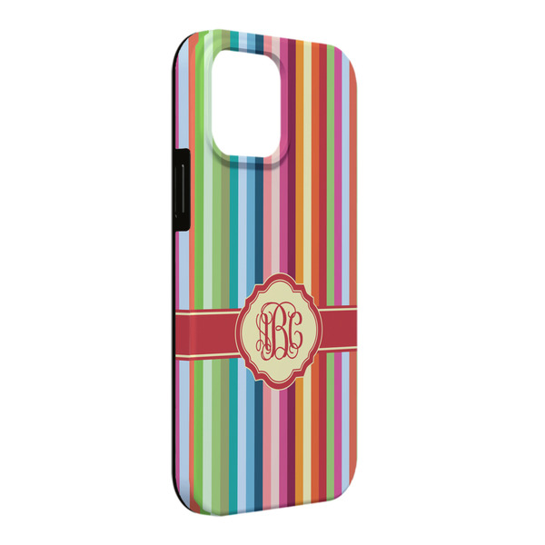 Custom Retro Vertical Stripes iPhone Case - Rubber Lined - iPhone 13 Pro Max (Personalized)