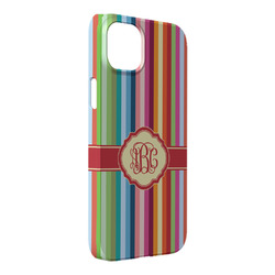 Retro Vertical Stripes iPhone Case - Plastic - iPhone 14 Plus (Personalized)