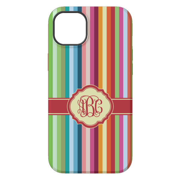 Retro Vertical Stripes iPhone 14 Plus Tough Case - Back