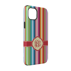 Retro Vertical Stripes iPhone Case - Rubber Lined - iPhone 14 Pro (Personalized)