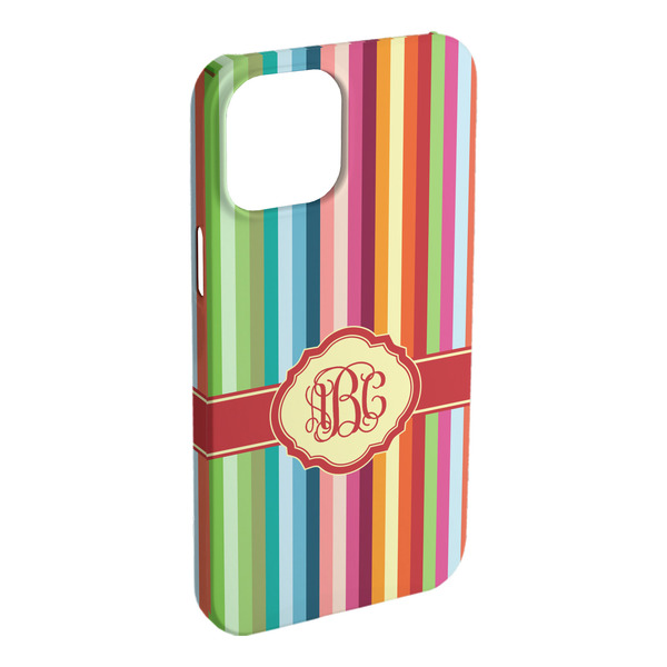 Custom Retro Vertical Stripes iPhone Case - Plastic - iPhone 15 Plus (Personalized)