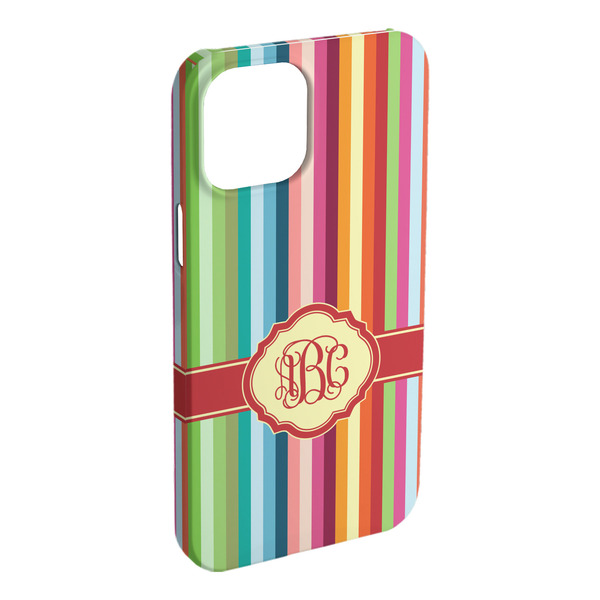 Custom Retro Vertical Stripes iPhone Case - Plastic (Personalized)