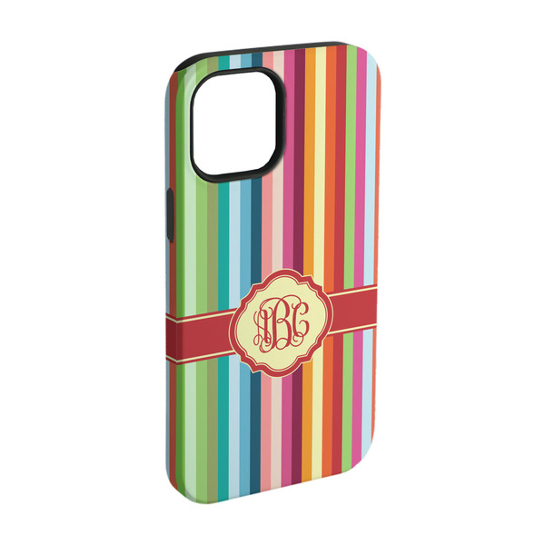 Custom Retro Vertical Stripes iPhone Case - Rubber Lined - iPhone 15 (Personalized)