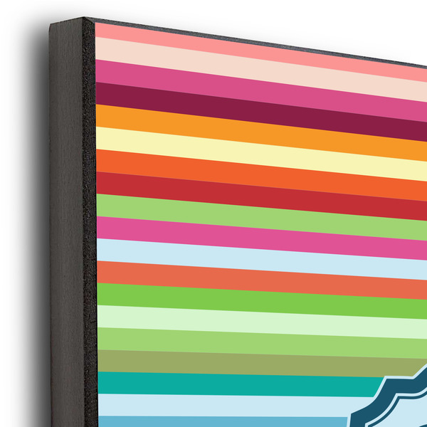 Retro Horizontal Stripes 11x14 Wood Print - Closeup