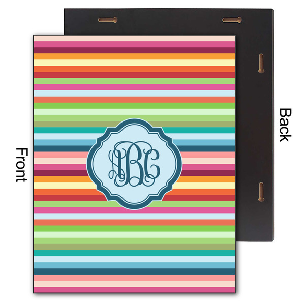 Retro Horizontal Stripes 11x14 Wood Print - Front & Back View