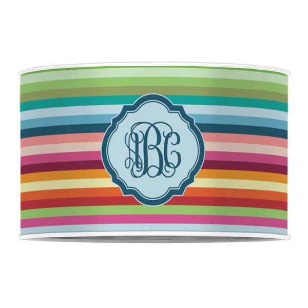 Retro Horizontal Stripes 12" Drum Lampshade - FRONT (Poly Film)