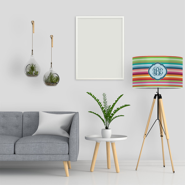 Retro Horizontal Stripes 12" Drum Lampshade - LIFESTYLE