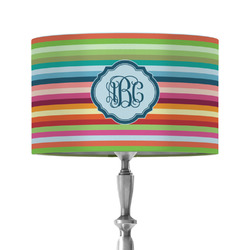 Retro Horizontal Stripes 12" Drum Lamp Shade - Fabric (Personalized)