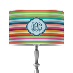 Retro Horizontal Stripes 12" Drum Lamp Shade - Poly-film (Personalized)