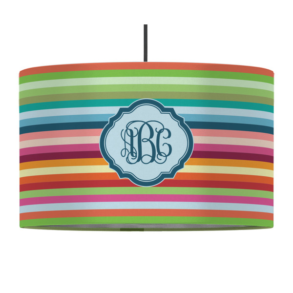 Retro Horizontal Stripes 12" Drum Lampshade - PENDANT (Fabric)