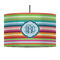 Retro Horizontal Stripes 12" Drum Lampshade - PENDANT (Fabric)