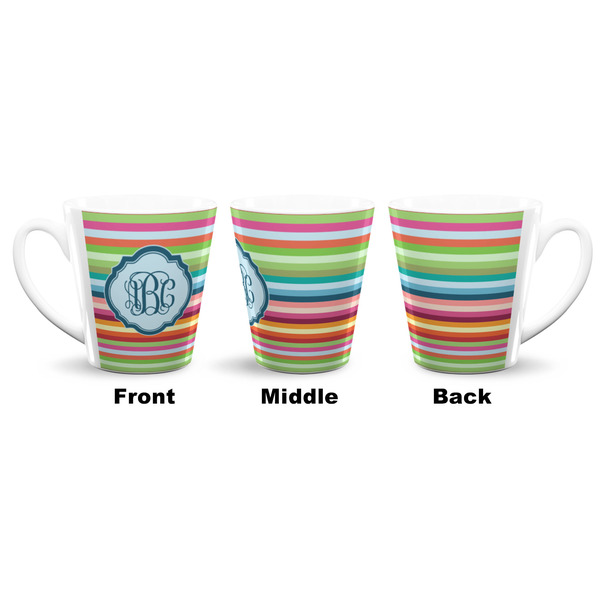 Retro Horizontal Stripes 12 Oz Latte Mug - Approval