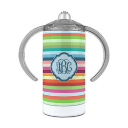 Retro Horizontal Stripes 12 oz Stainless Steel Sippy Cup (Personalized)