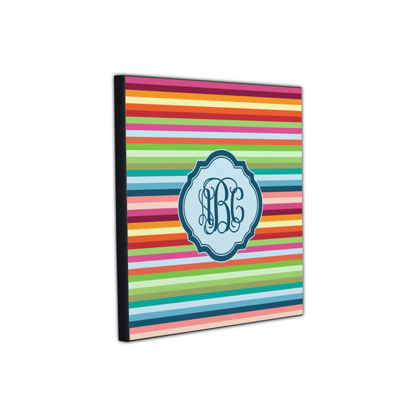 Retro Horizontal Stripes 12x12 Wood Print - Angle View