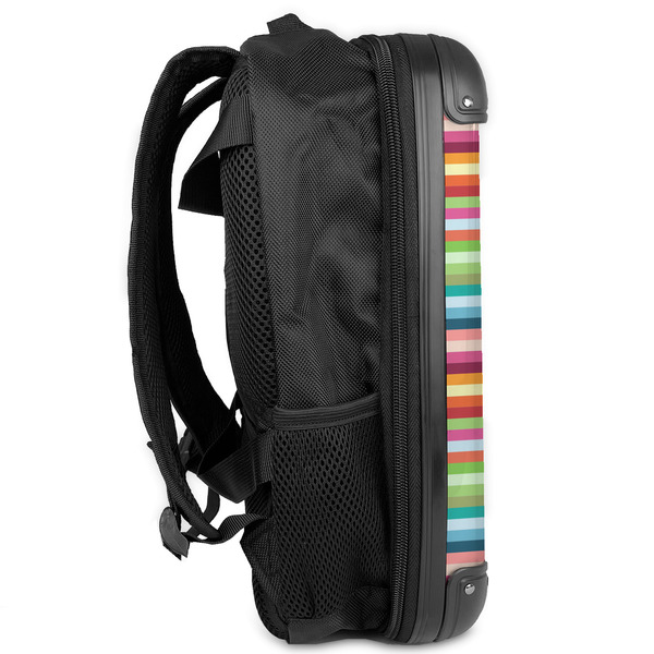 Retro Horizontal Stripes 13" Hard Shell Backpacks - Side View