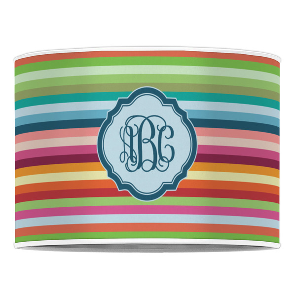 Retro Horizontal Stripes 16" Drum Lampshade - FRONT (Poly Film)