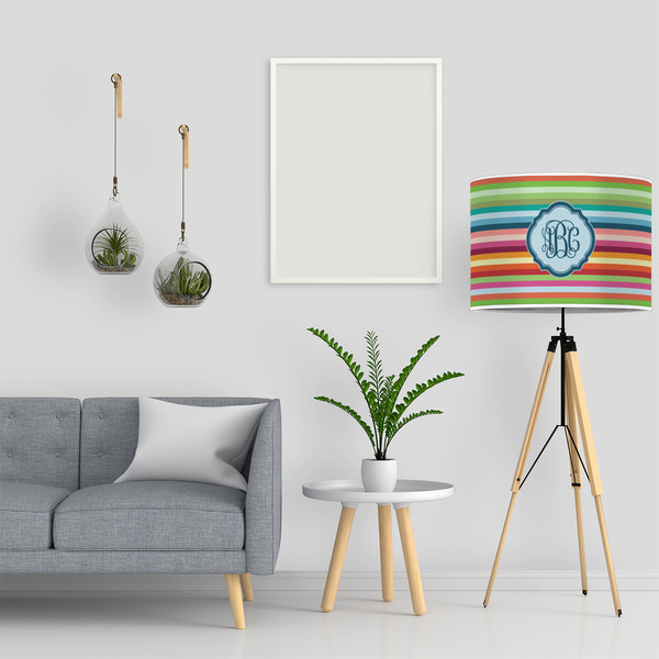 Retro Horizontal Stripes 16" Drum Lampshade - LIFESTYLE