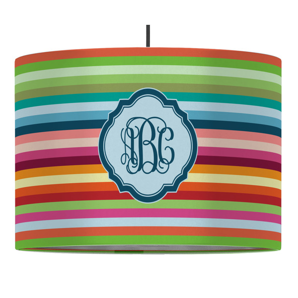 Retro Horizontal Stripes 16" Drum Lampshade - PENDANT (Fabric)