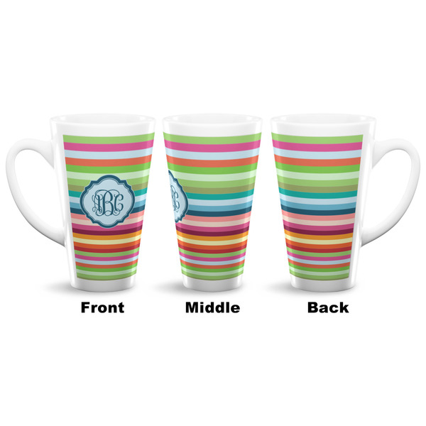 Retro Horizontal Stripes 16 Oz Latte Mug - Approval