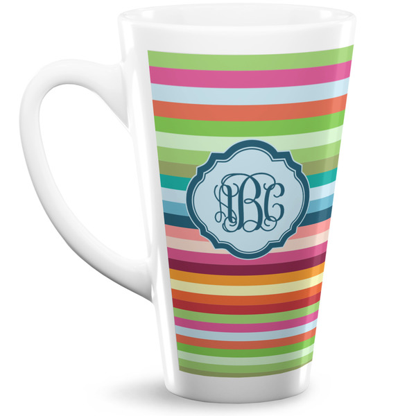 Custom Retro Horizontal Stripes Latte Mug (Personalized)